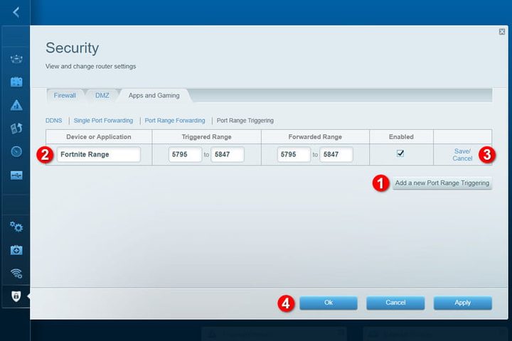 Activación de rango de puertos