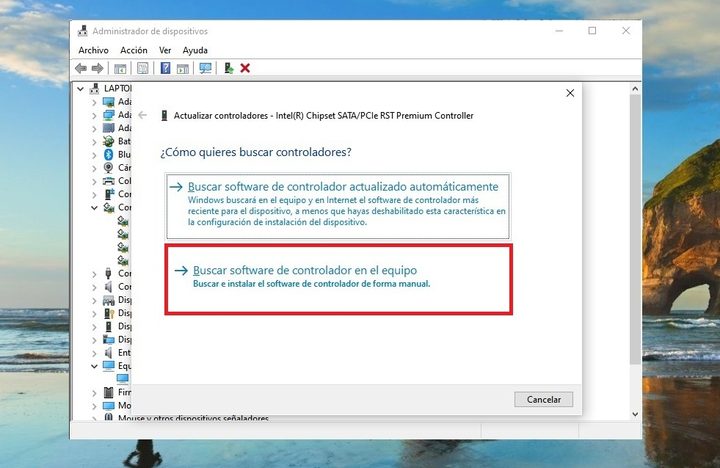 Búsqueda de controladores en la computadora