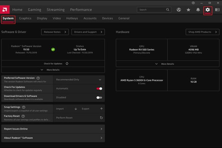 Pagina para drivers de Radeon