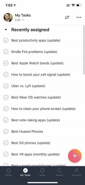 Asana una de las mejores aplicaciones de productividad para para iOS y Android 1