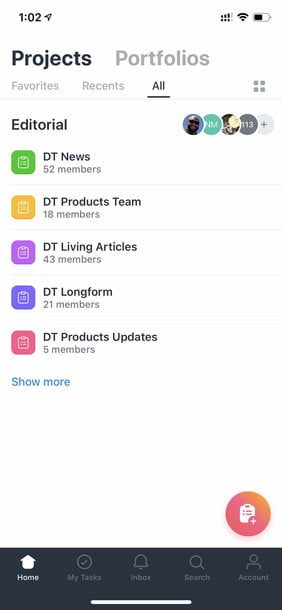 Asana una de las mejores aplicaciones de productividad para para iOS y Android 3