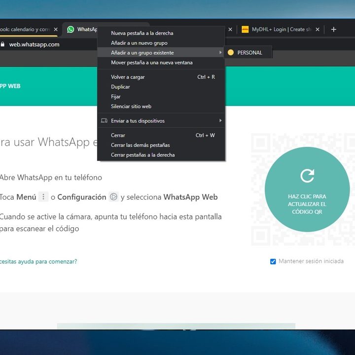 Administrar pestañas en Chrome Paso 4