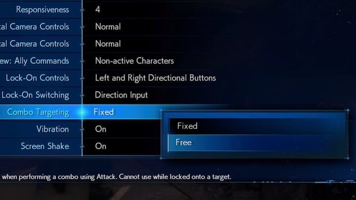 Ajustes de Final Fantasy VII Remake