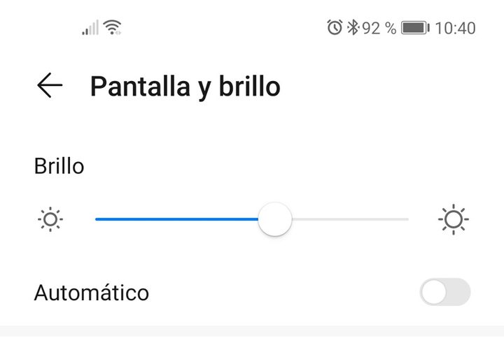 Manejo de brillo en el P40 Lite.
