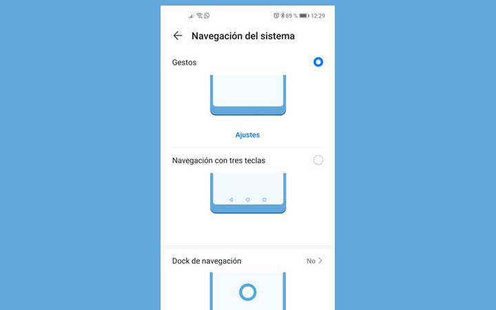 Navegación en el Huawei P40 Lite.