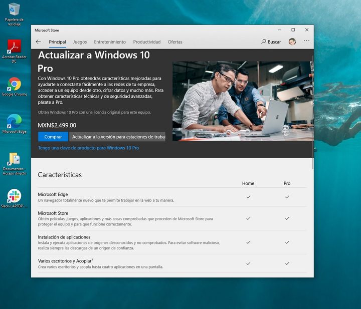 Comprar en Microsoft Store Windows 10 Pro