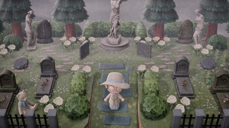 Un cementerio en Animal Crossing: New Horizons