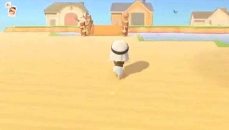 Escena desértica en Animal Crossing: New Horizons