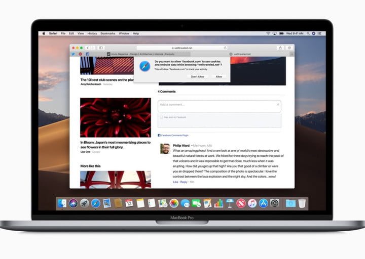 MacBook Pro mostrando una pantalla de Safari