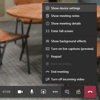 ventana para seleccionar show Effects Background en Microsoft Teams