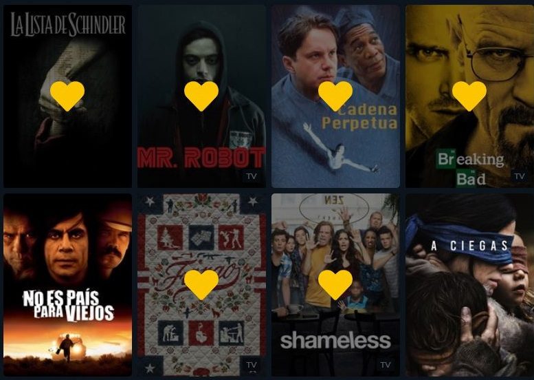 captura del test cinematográfico de la app JustWatch