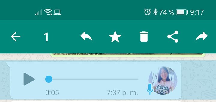 Cómo seleccionar un audio en WhatsApp.