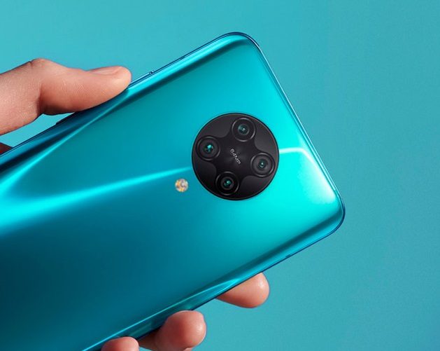 cámara circular del teléfono poco f2 pro azul