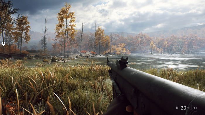 Battlefield V. Misi&oacute;n Pristine Lake. Trazado de rayos Bajo