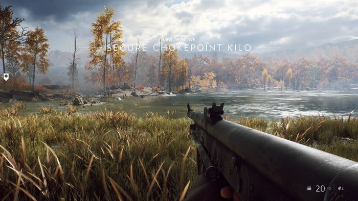 Battlefield V. Misi&oacute;n Pristine Lake. Trazado de rayos Medio