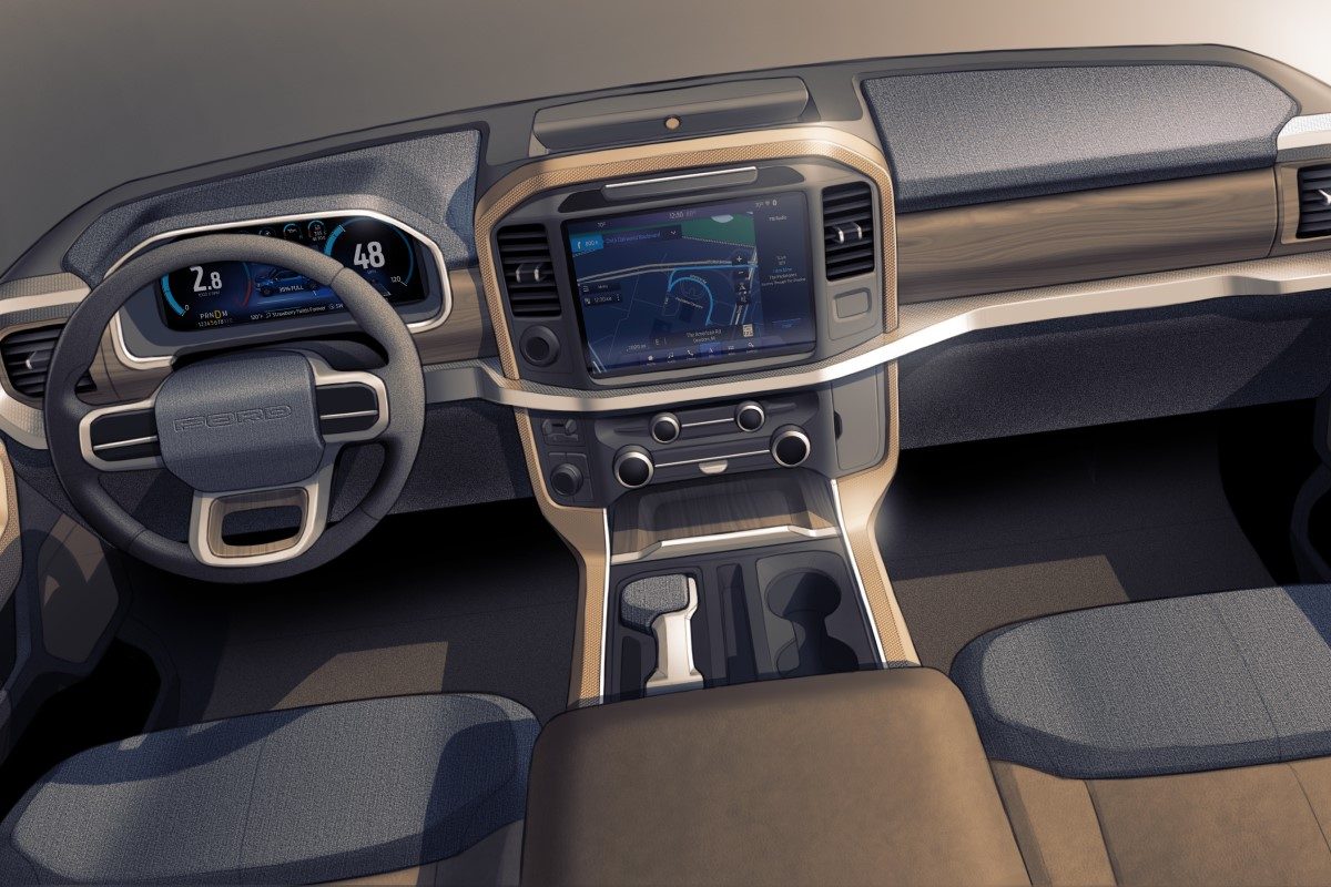 ford f 150 2021 all new interior sketch 01