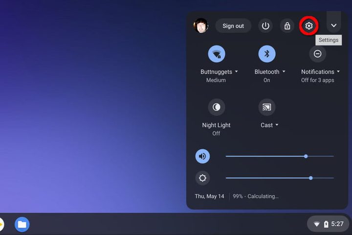 Acceso a Configuración en una ChromeBook