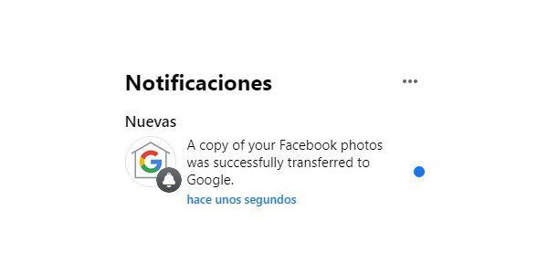 Notificación de Facebook.