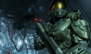 captura del videojuego Halo con el jefe maestro protagonista