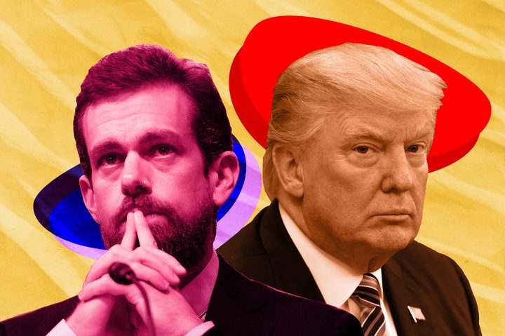 Trump with Twitter CEO Jack Dorsey stylized image