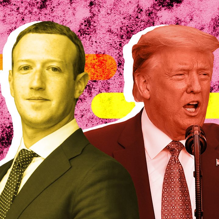 El CEO de Facebook junto al presidente Donald Trump