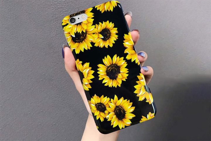 funda J.west iPhone 6S & iPhone 6 Case Vintage Floral con estampado de girasoles. Es u na de las mejores fundas para iPhone 6s