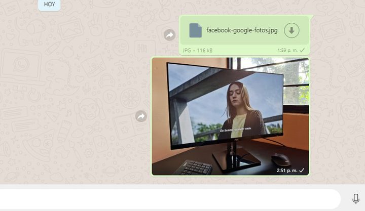 Compartir archivos en WhatsApp.