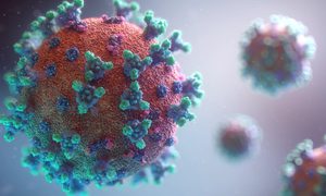Una gráfica que simula al coronavirus