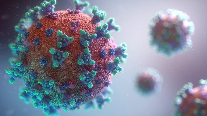 Una gráfica que simula al coronavirus