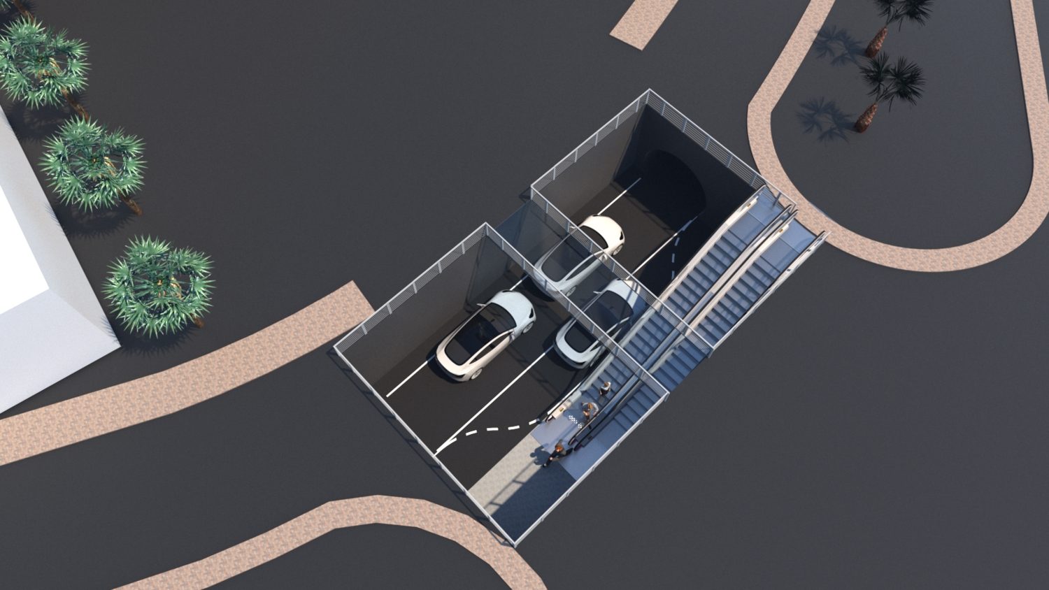 Estaci&oacute;n de proyecto Loop de Las Vegas de Elon Musk