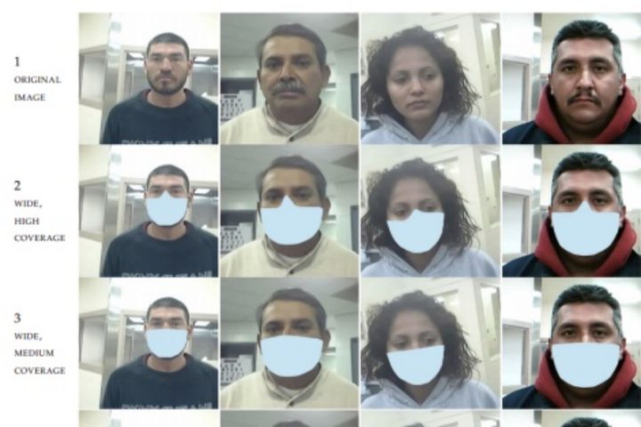 Mascarillas digitales en la prueba realizada por el NIST