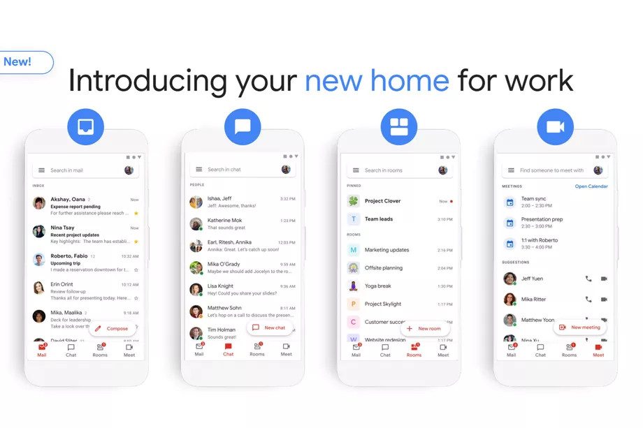 rediseno gmail meet chat documentos redesign
