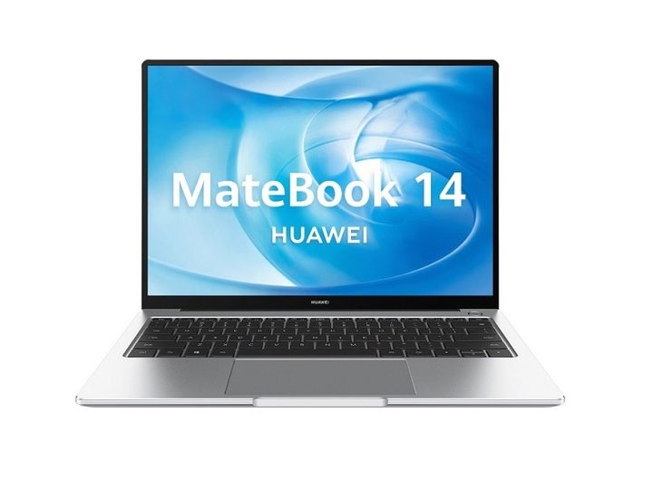portátil huawei matebook 14 2020 con la pantalla abierta visto de frente