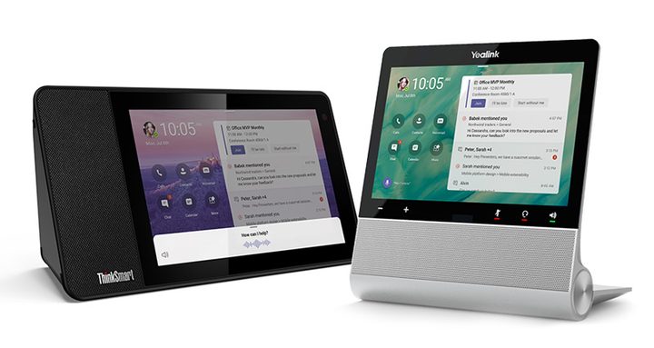 Microsoft Teams Display sobre fondo blanco
