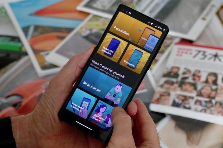 Menú de Acciones Moto del Motorola Edge