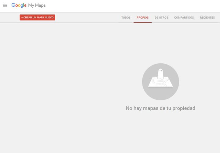 Interfaz principal de My Maps