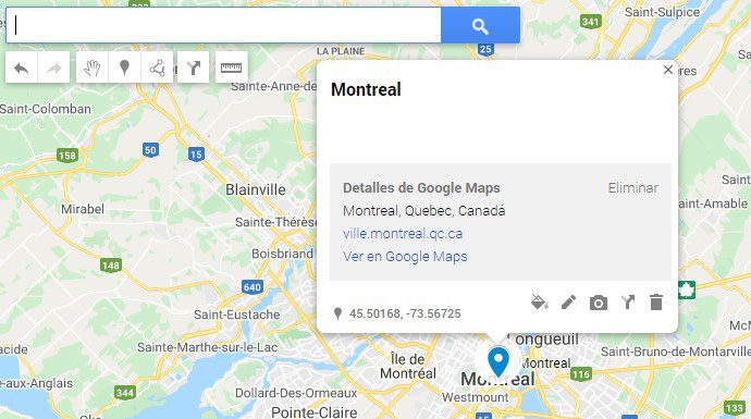 Añadir un lugar en My Maps.