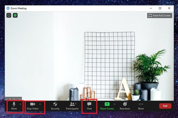 una imagen hecha con al app de zoom de una pared blanca