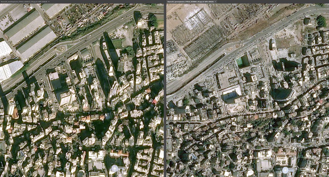 beirut antes despues imagenes satelitales airbus