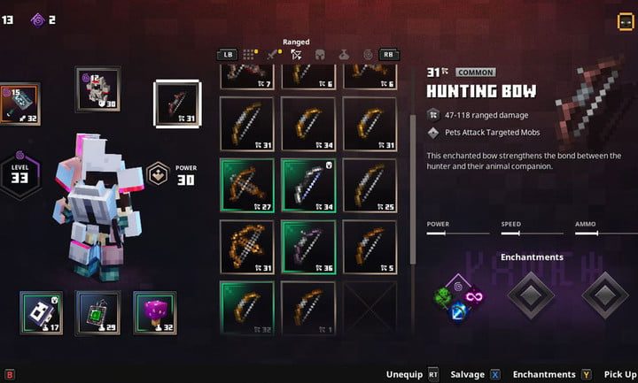 Minecraft Dungeons: lista completa de armas y armaduras