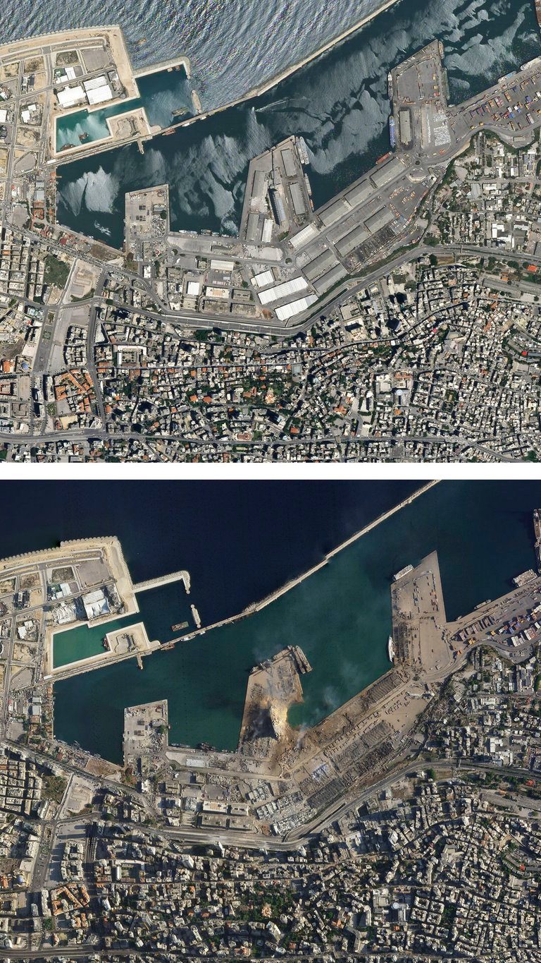 beirut antes despues imagenes satelitales satelital