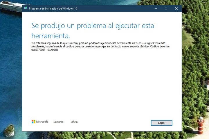 Códigos de error en la instalación d -windows 10