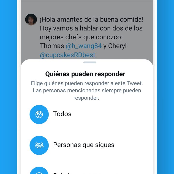 Proceso para restringir comentarios en Twitter