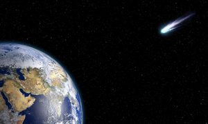 Cometa impactando a la Tierra