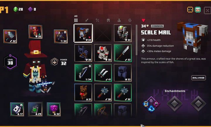 Minecraft Dungeons: lista completa de armas y armaduras
