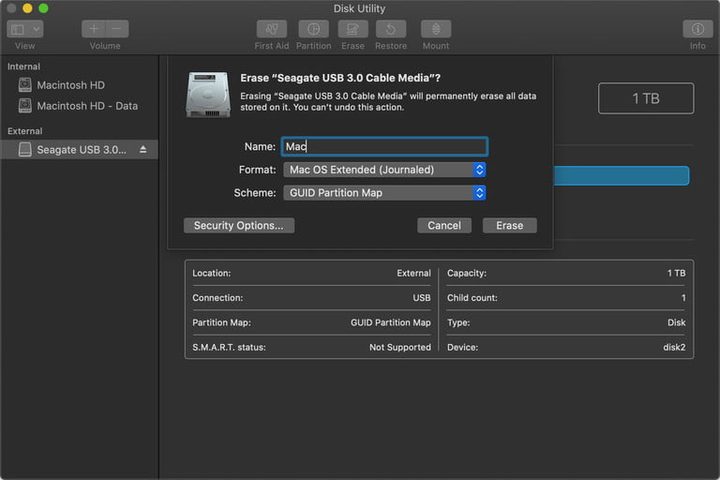 Asignación de nombre de unidad Menu de Administración de discos para aprender a cómo compartir un disco duro