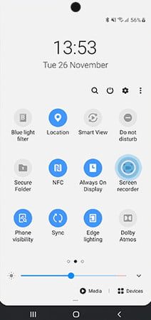 como grabar la pantalla en un samsung