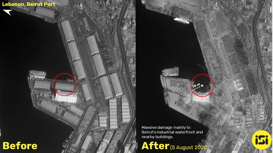 beirut antes despues imagenes satelitales imagesat