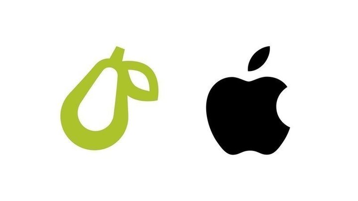Comparación de logos de Prepear y Apple