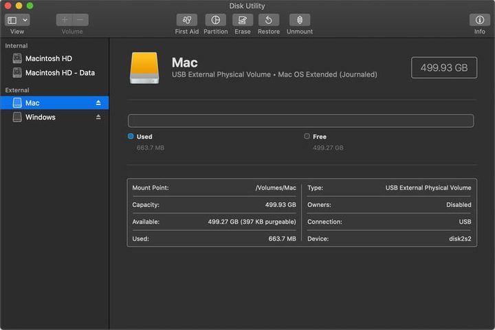 Resultado final de creación de nuevo volumen Menu de Administración de discos para aprender a cómo compartir un disco duro